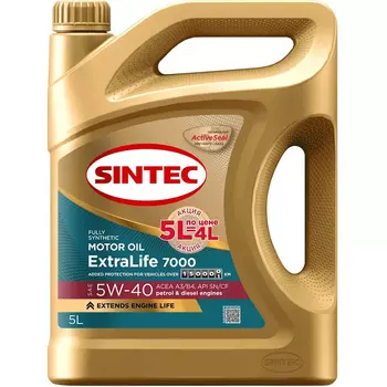 Моторное масло Sintec ExtraLife 5W-40, 5 л