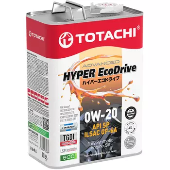 Моторное масло Totachi HYPER Ecodrive 0W-20, 4 л