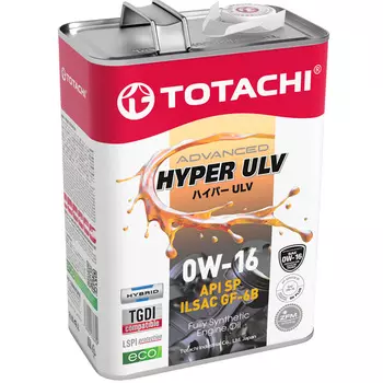 Моторное масло Totachi Hyper ULV 0W-16, 4 л
