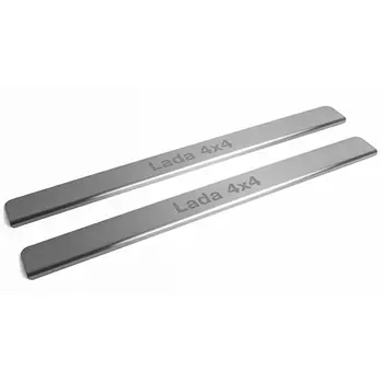 Накладки порогов Rival для Lada 4x4 3-дв. 1995-