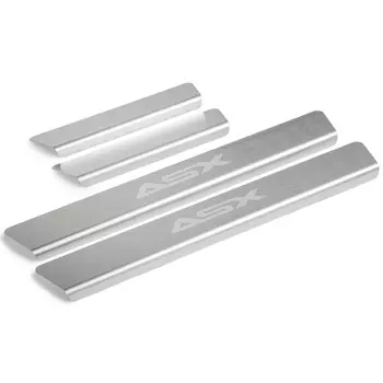 Накладки порогов Rival для Mitsubishi ASX 2010-2019 2020-, нерж. сталь, с надписью, 4 шт. (NP.4011.3)