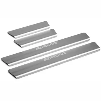 Накладки порогов Rival для Toyota RAV 4 XA50 2019-, нерж. сталь, с надписью, 4 шт. (NP.5714.3)