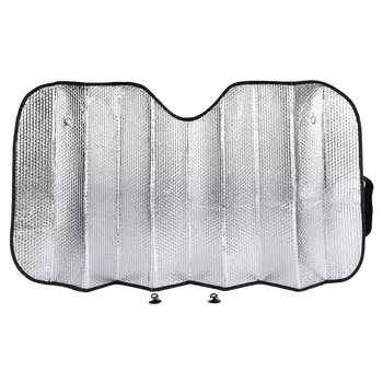 Шторка солнцезащитная на лобовое стекло Arnezi 130x60см черная светоотражающая