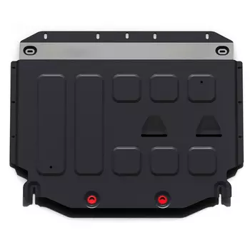 Защита картера и КПП АвтоБРОНЯ для Geely Tugella 2020-н.в., сталь 1.8 мм, с крепежом, штампованная (111.01923.1)