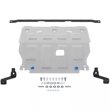 Защита картера и КПП Rival для Hyundai Elantra VII рестайлинг 2021-н.в., алюминий 3 мм, с крепежом, штампованная (333.2386.1)