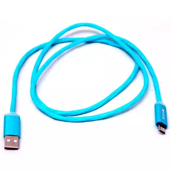 Кабель WIIIX CBL710-UMU-10BU USB-микроUSB 1м синий светящийся