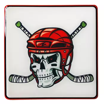 Наклейка объемная 3D FORteCAR (010002) ХОККЕЙ череп 12x12