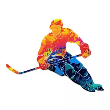 Наклейка объемная 3D FORteCAR (010003) ХОККЕИСТ мультиколор 12x12