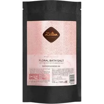 Цветочная соль для ванн Ритуал нежности с лепестками дамасской розы и гибискусом