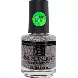 Голографическая сушка лака Серебро c красно-зелеными блестками Northen Lights Silver