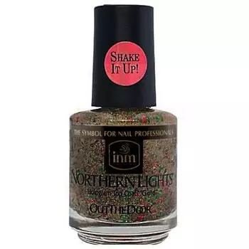 Голографическая сушка лака Золото c красно-зелеными блестками Northen Lights Gold