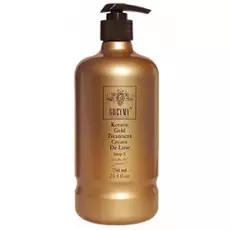 Кератиновый крем для выпрямления с частицами золота Gold Keratin Treatment Cream De Luxe (12729, 500 мл)