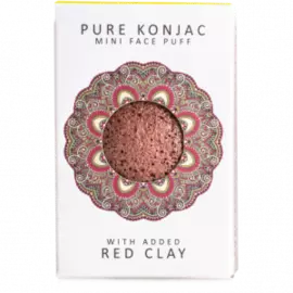 Мини-спонж для умывания лица Pure Konjac Mini Face Puff with Red French Clay