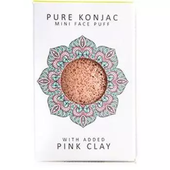 Мини-спонж для умывания лица Pure Konjac Mini Face Puff with Pink French Clay