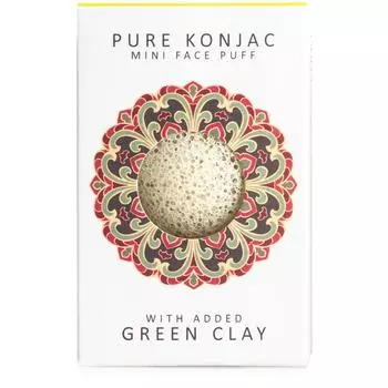 Мини-спонж для умывания лица Pure Konjac Mini Face Puff with Green French Clay