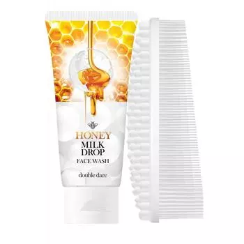 Набор из медового геля для лица и белой массажной силиконовой щетки Double Dare набор Honey Milk Drop