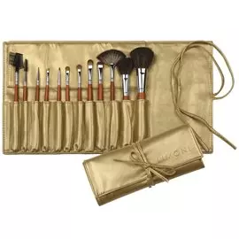 Набор кистей из 12 предметов с чехлом Mahogany