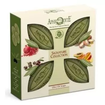 Набор оливкового мыла Фирменная коллекция - с гранатом, с арганой, с манго и папайей