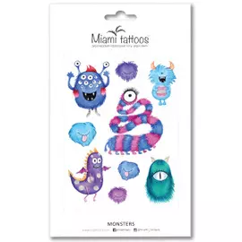 Набор временных татуировок Монстры Miami Tattoos Monsters