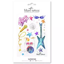 Набор временных татуировок Суперзвезда Miami Tattoos Superstar