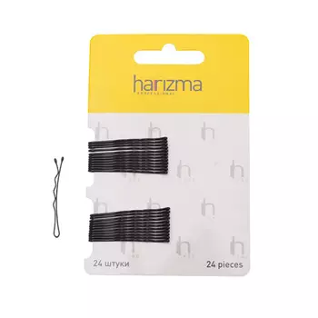 Невидимки 40 мм волна черные (h10532-15, 24 шт)