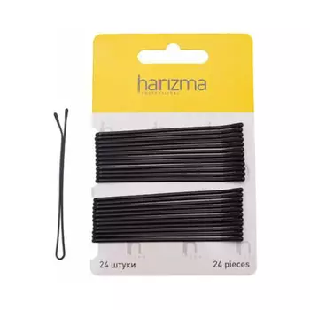 Невидимки 70 мм прямые черные (h10539-15, 24 шт)