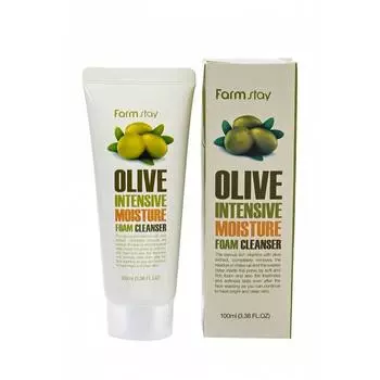 Очищающая увлажняющая пенка с экстрактом оливы FarmStay