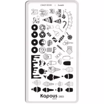 Пластина для стемпинга «Crazy story» (2803, cs_53, Sweets, 1 шт)