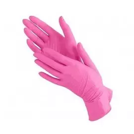 Розовые нитриловые перчатки S