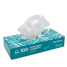 Салфетки бумажные двухслойные вытяжные Белые 21х19,5 см