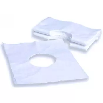 Салфетки для массажного кресла с отверстием SMS (01-608, 40*40 см, Белый, 50 шт)
