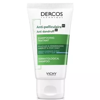 Шампунь интенсивный уход против перхоти для нормальных и жирных волос Dercos