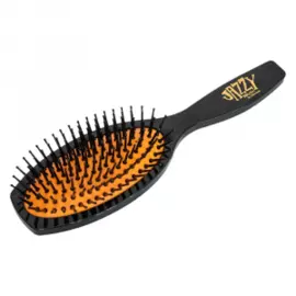 Щётка массажная средняя овальная чёрная/оранжевая