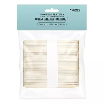 Шпатель деревянный узкий, 114*10*2 мм