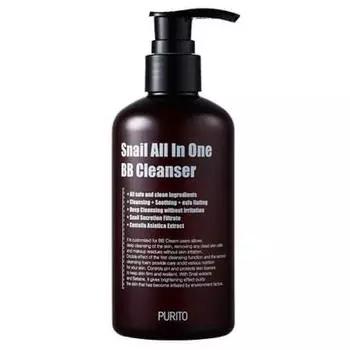 Слабокислотный очищающий гель с муцином улитки Snail All In One BB Cleanser