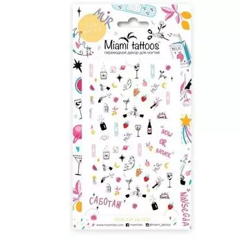 Слайдеры для ногтей Сейчас или никогда Miami Tattoos Now or Never