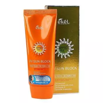 Солнцезащитный крем с экстрактом алоэ и витамином Е Ekel UV Sun Block SPF50, PA+++