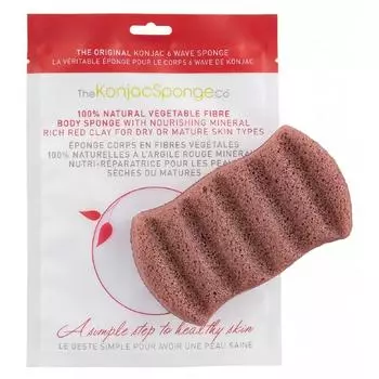 Спонж для мытья тела 6 Wave Body Konjac Sponge Red Clay