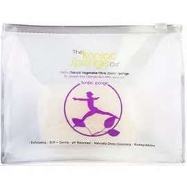 Спонж для спортзала в водонепроницаемой косметичке Sports Konjac Sponge Lilac