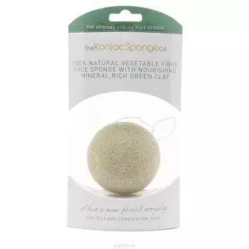 Спонж для умывания лица Facial Puff Konjac Sponge Green Tea
