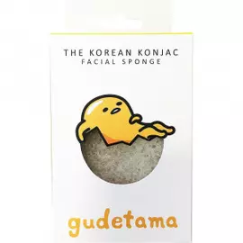 Спонж для умывания лица Konjac Sponge Gudetama White с крючком в комплекте