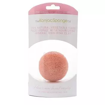 Спонж для умывания лица Premium Facial Puff with Pink Clay