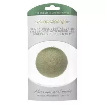 Спонж для умывания лица Premium Facial Puff with French Green Clay