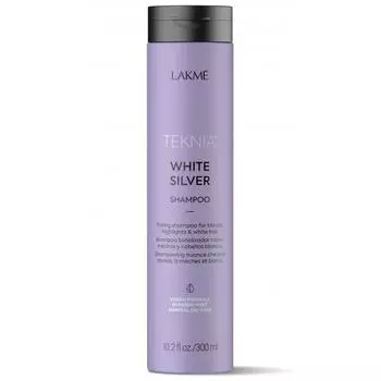 Тонирующий шампунь для нейтрализации желтого оттенка волос White Silver Shampoo (44012, 300 мл)
