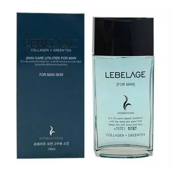 Увлажняющий тонер для мужчин с коллагеном и зеленым чаем Lebelage
