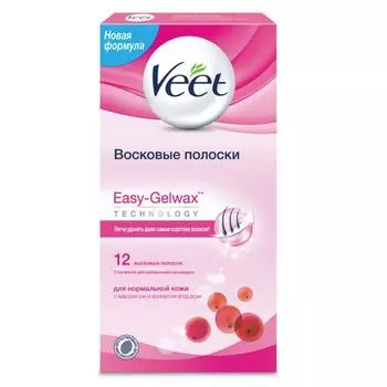 Восковые полоски Veet для нормальной кожи c технологией Easy Gel-wax