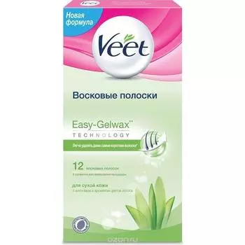 Восковые полоски Veet для сухой кожи c технологией Easy Gel-wax