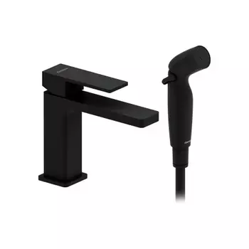 530300300 Gala смеситель для умывальника с гигиеническим душем, черный матовый