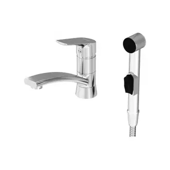 770230001 Jupiter, смеситель с поворотным изливом и гиг. душем, хром