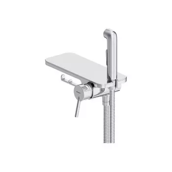 773500001 Jupiter, смеситель монтируемый в стену с гиг. душем и полкой, хром